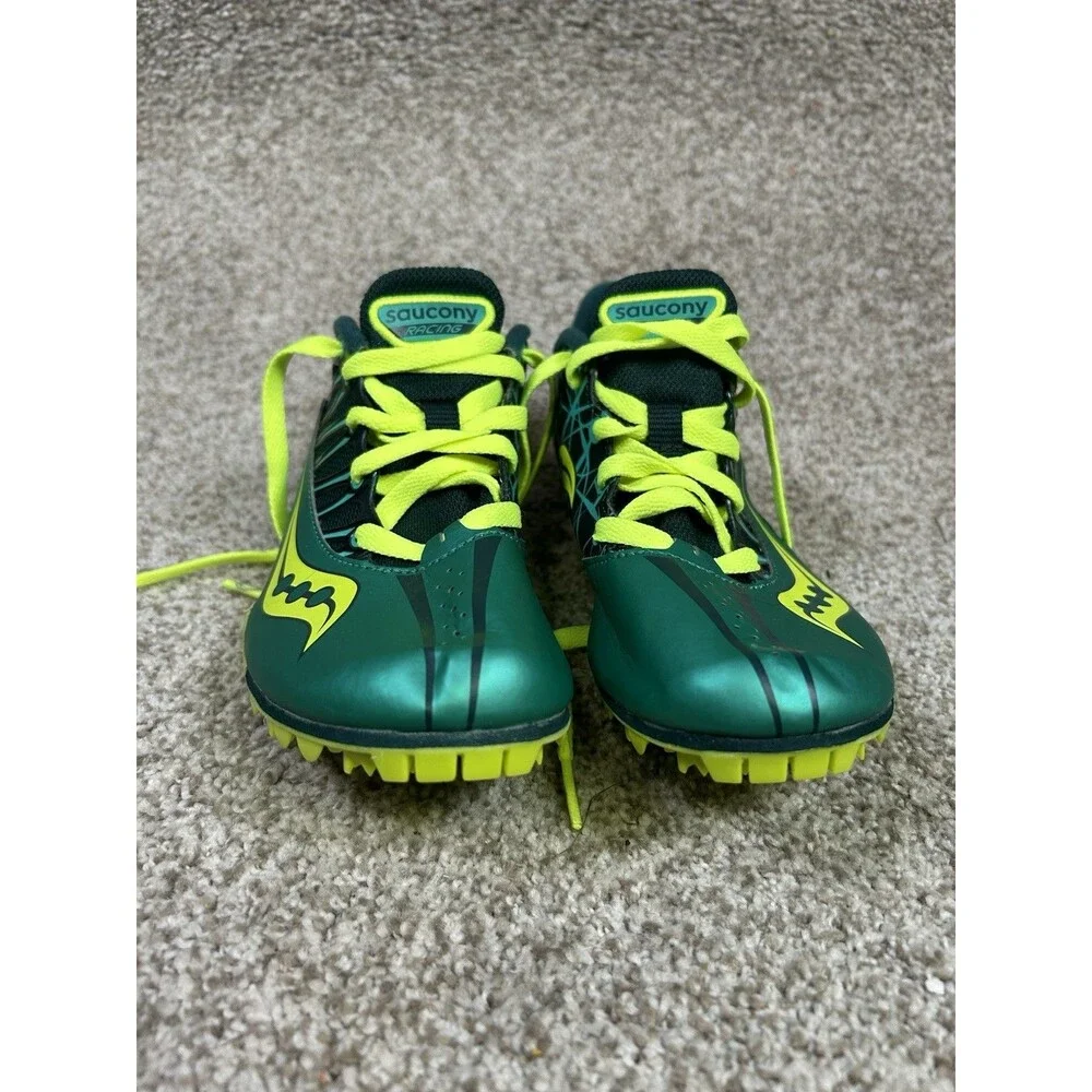 Saucony Spit Fire‎ Track Running Shoes Green Yellow  Womens US Size 9